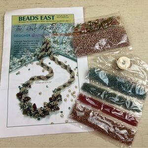 Beads East Necklace Kit DIY Glass Beads Tea Rose Necklace